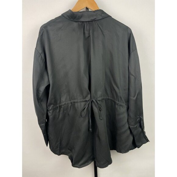 LNA Pirate Black Radar Zip Up Long Sleeve Collared‎ Shirt Size S Broken Zipper - Picture 9 of 10